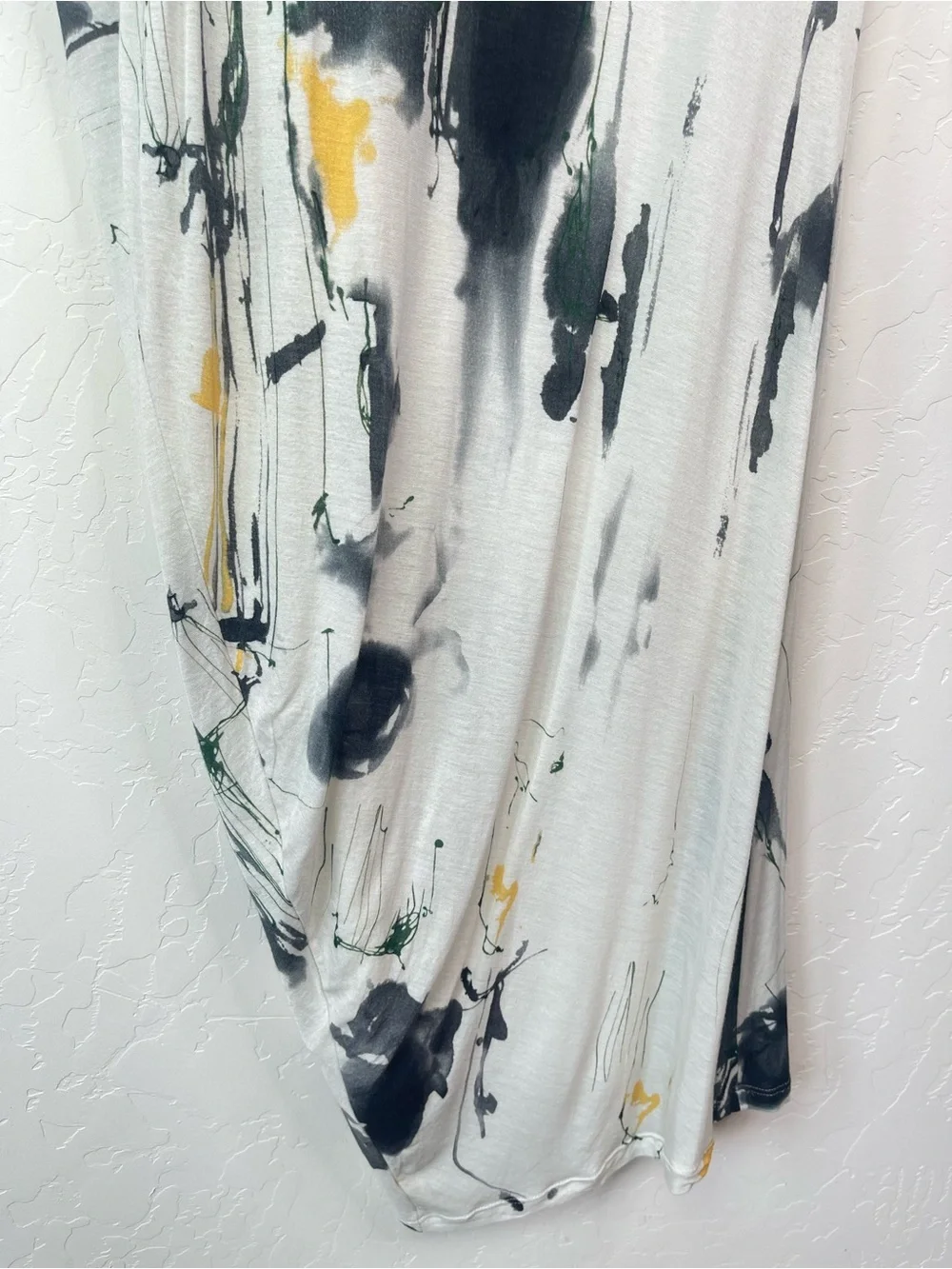 Uma Raquel Davidowicz Drapey Asymmetrical Abstract Paint Splatter Printed Dress - Picture 7 of 16